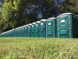 a line of deluxe restrooms