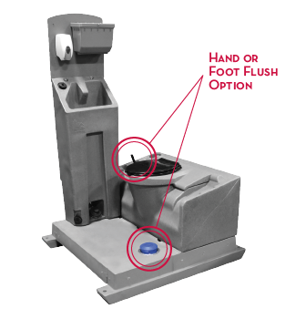 Luxury Flushable Restroom Flushing Mechanism & Sink